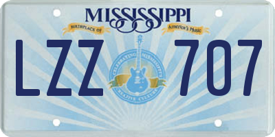 MS license plate LZZ707