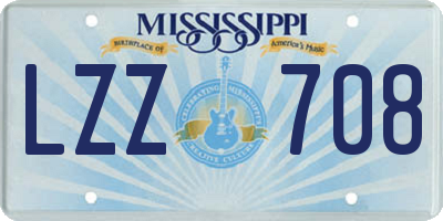 MS license plate LZZ708