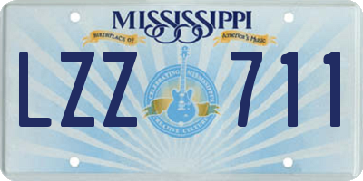 MS license plate LZZ711