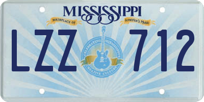 MS license plate LZZ712