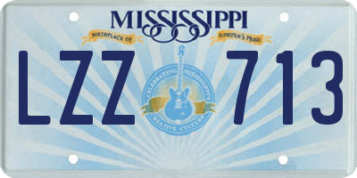 MS license plate LZZ713