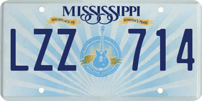 MS license plate LZZ714