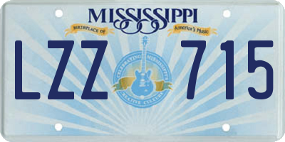 MS license plate LZZ715
