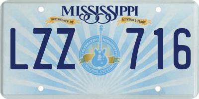 MS license plate LZZ716