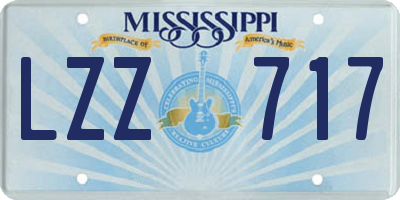 MS license plate LZZ717