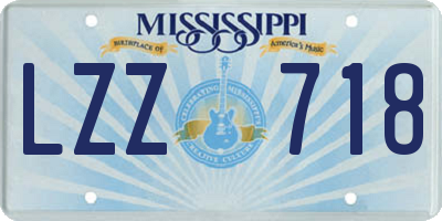 MS license plate LZZ718