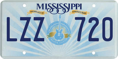 MS license plate LZZ720