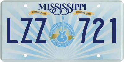 MS license plate LZZ721