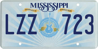 MS license plate LZZ723