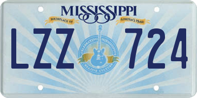 MS license plate LZZ724