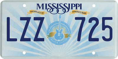 MS license plate LZZ725