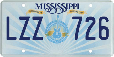 MS license plate LZZ726