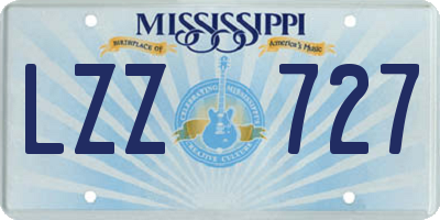MS license plate LZZ727