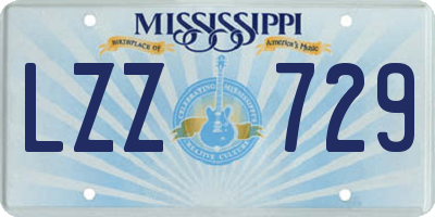 MS license plate LZZ729