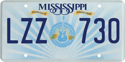 MS license plate LZZ730