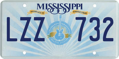 MS license plate LZZ732
