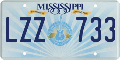 MS license plate LZZ733