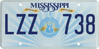 MS license plate LZZ738