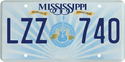 MS license plate LZZ740
