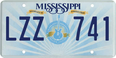 MS license plate LZZ741