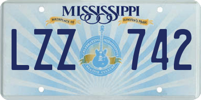 MS license plate LZZ742