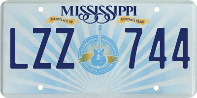 MS license plate LZZ744