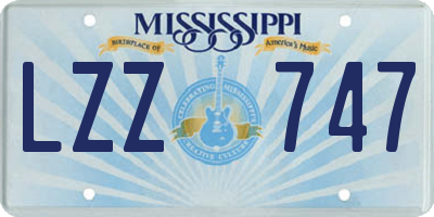 MS license plate LZZ747
