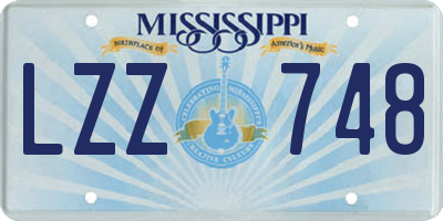 MS license plate LZZ748