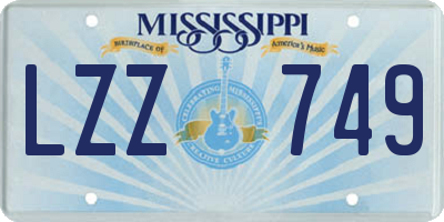 MS license plate LZZ749