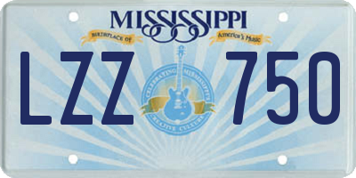 MS license plate LZZ750