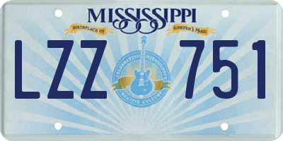 MS license plate LZZ751