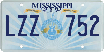 MS license plate LZZ752