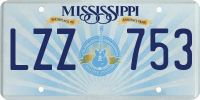 MS license plate LZZ753