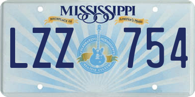 MS license plate LZZ754