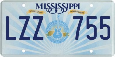 MS license plate LZZ755