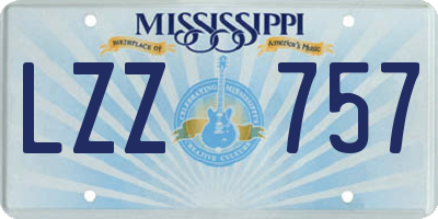 MS license plate LZZ757