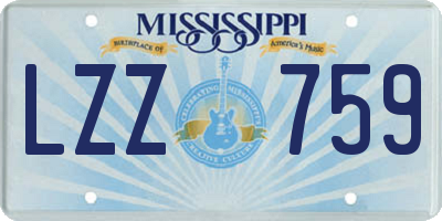 MS license plate LZZ759