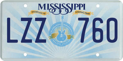 MS license plate LZZ760