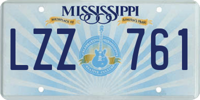 MS license plate LZZ761