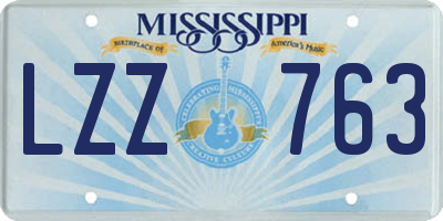 MS license plate LZZ763