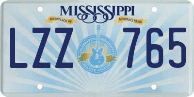 MS license plate LZZ765