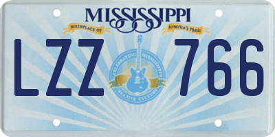 MS license plate LZZ766