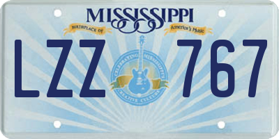 MS license plate LZZ767