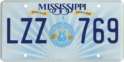MS license plate LZZ769