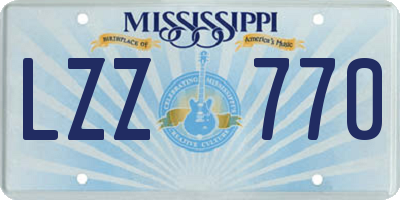 MS license plate LZZ770