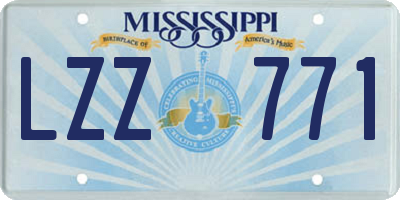 MS license plate LZZ771