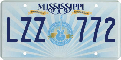 MS license plate LZZ772