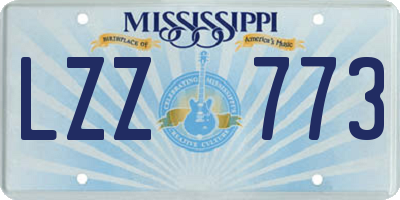 MS license plate LZZ773