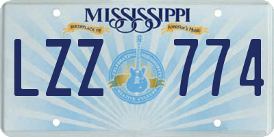 MS license plate LZZ774