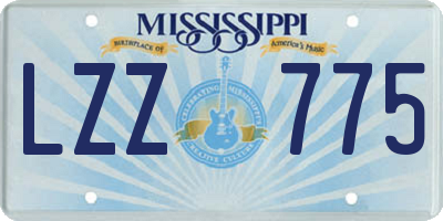 MS license plate LZZ775